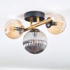Chehalis ceiling light, globe light gold, black, 3-light sources
