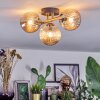 Chehalis ceiling light, globe light gold, black, 3-light sources