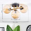 Chehalis ceiling light, globe light gold, black, 3-light sources
