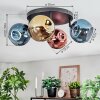 Ripoll ceiling light, globe light blue, gold, coppery, 4-light sources