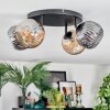 Ripoll ceiling light, globe light Amber, Smoke-coloured, 4-light sources