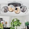 Ripoll ceiling light, globe light Amber, Smoke-coloured, 4-light sources