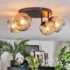 Ripoll ceiling light, globe light Amber, clear, 4-light sources