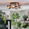 Gastor ceiling light, globe light clear, Smoke-coloured, 4-light sources