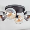 Gastor ceiling light, globe light Amber, clear, Smoke-coloured, 4-light sources