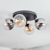 Gastor ceiling light, globe light Amber, clear, Smoke-coloured, 4-light sources