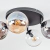 Gastor ceiling light, globe light Amber, clear, Smoke-coloured, 4-light sources