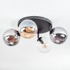 Gastor ceiling light, globe light Amber, clear, Smoke-coloured, 4-light sources