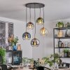 Koyoto hanging light, globe light, pendant light gold, black, 5-light sources
