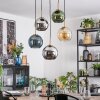 Koyoto hanging light, globe light, pendant light gold, black, 5-light sources