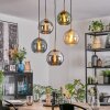 Koyoto hanging light, globe light, pendant light gold, black, 5-light sources