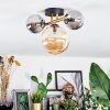 Chehalis ceiling light, globe light gold, black, 3-light sources