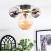 Chehalis ceiling light, globe light gold, black, 3-light sources