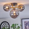 Chehalis ceiling light, globe light gold, black, 3-light sources