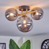 Chehalis ceiling light, globe light gold, black, 3-light sources