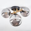 Chehalis ceiling light, globe light gold, black, 3-light sources
