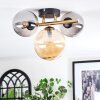 Chehalis ceiling light, globe light gold, black, 3-light sources