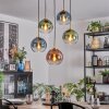 Koyoto hanging light, globe light, pendant light gold, black, 5-light sources