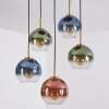 Koyoto hanging light, globe light, pendant light gold, black, 5-light sources