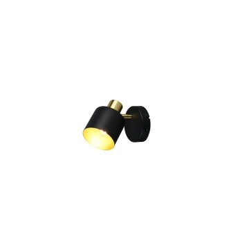 Trio lights Eva ceiling spotlight black-gold, 1-light source