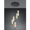 Trio lights Minerva pendant light LED colourful, 5-light sources