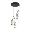 Trio lights Minerva pendant light LED colourful, 5-light sources