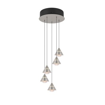 Trio lights Romeo pendant light LED matt nickel, 5-light sources