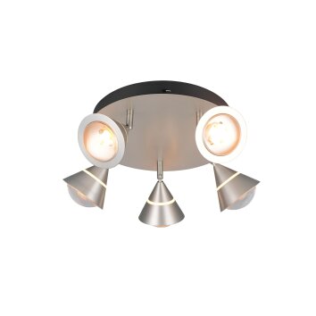 Trio lights Romeo ceiling light LED matt nickel, 5-light sources