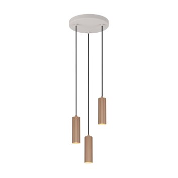 Trio lights Soka pendant light brown, 3-light sources