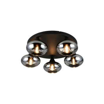 Reality lights Divina ceiling light black, 5-light sources