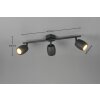 Reality lights Nancy ceiling spotlight black, 3-light sources