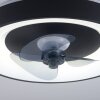 Leuchten Direkt lights VENIKA ceiling light LED black, 1-light source, Remote control