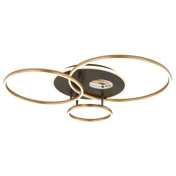 Globo lighting Invertina ceiling light LED anthracite, gold, 1-light source, Remote control