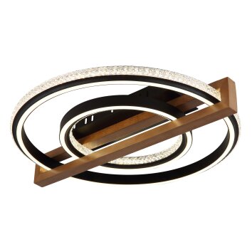 Globo lighting Deloris ceiling light LED dark brown, black, 1-light source, Remote control