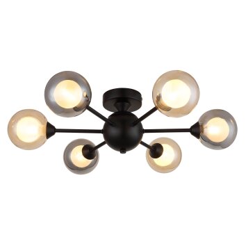 Globo lighting Roland ceiling light black, 6-light sources