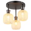 Globo lighting Brokana ceiling light chrome, black, 3-light sources
