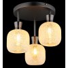 Globo lighting Brokana ceiling light chrome, black, 3-light sources