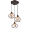 Globo lighting Mateo hanging light rust-coloured, 3-light sources