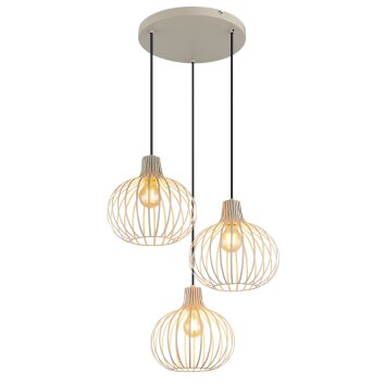 Globo lighting Mateo hanging light cream, 3-light sources