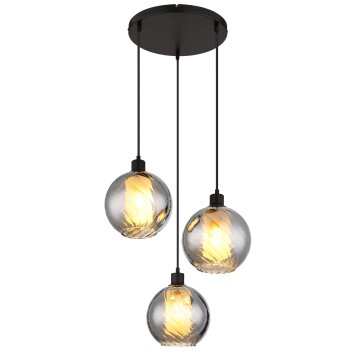 Globo lighting Ulf hanging light black, 3-light sources