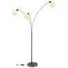 Globo lighting Brokana floor lamp chrome, black, 3-light sources
