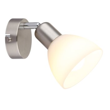 Globo lighting Malte wall light, wall spotlight matt nickel, 1-light source
