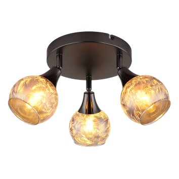 Globo lighting Frosta ceiling light chrome, black, 3-light sources