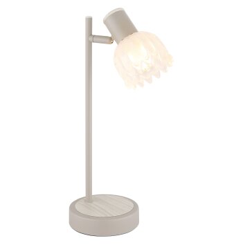 Globo lighting Planta table lamp Wood like finish, sand-coloured, 1-light source