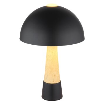 NOWA lighting Paulin table lamp black, stone appearance, 1-light source