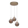 Paul Neuhaus lights E-Infinity pendant light LED bronze, 3-light sources, Remote control
