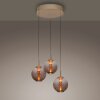 Paul Neuhaus lights E-Infinity pendant light LED bronze, 3-light sources, Remote control