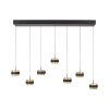 Paul Neuhaus lights Rings pendant light LED black, transparent, clear, 7-light sources, Remote control