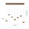 Paul Neuhaus lights Rings pendant light LED bronze, chrome, 7-light sources, Remote control