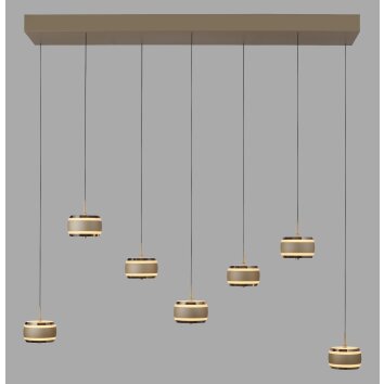 Paul Neuhaus lights Rings pendant light LED bronze, chrome, 7-light sources, Remote control